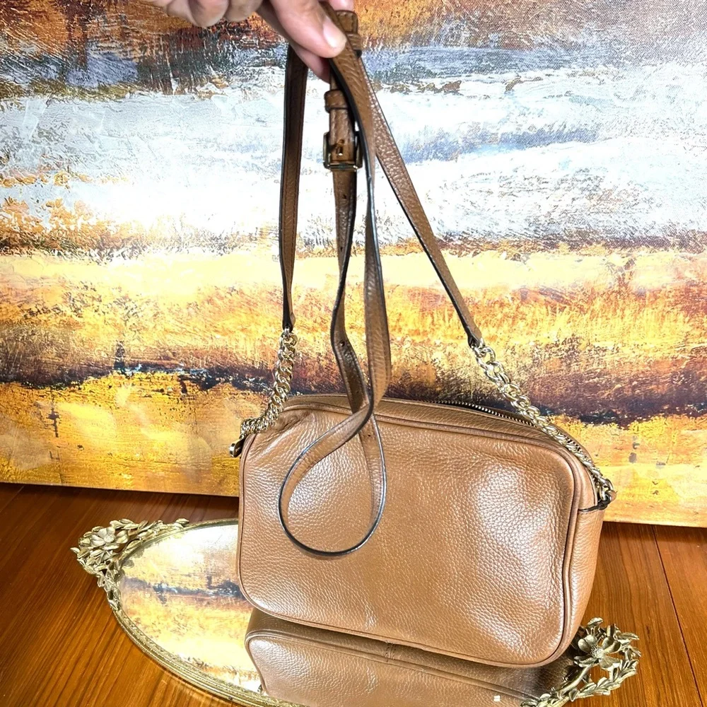 Michael Kors Jet Set Camera Crossbody Bag Brown Great Condition - Picture 9 of 13